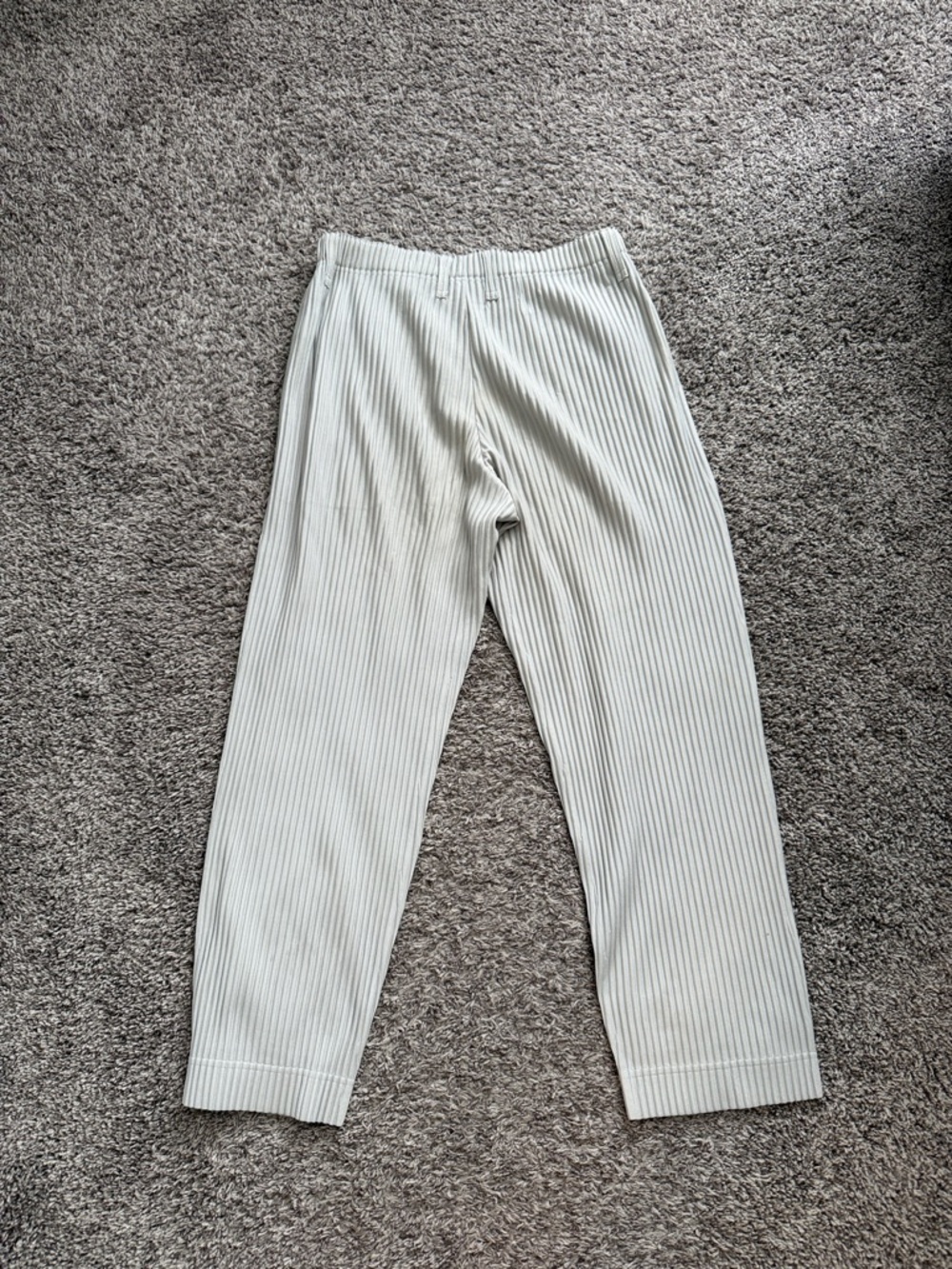 Issey Miyake Cream Pinstripe Pleated Chinos Hp JF150/3